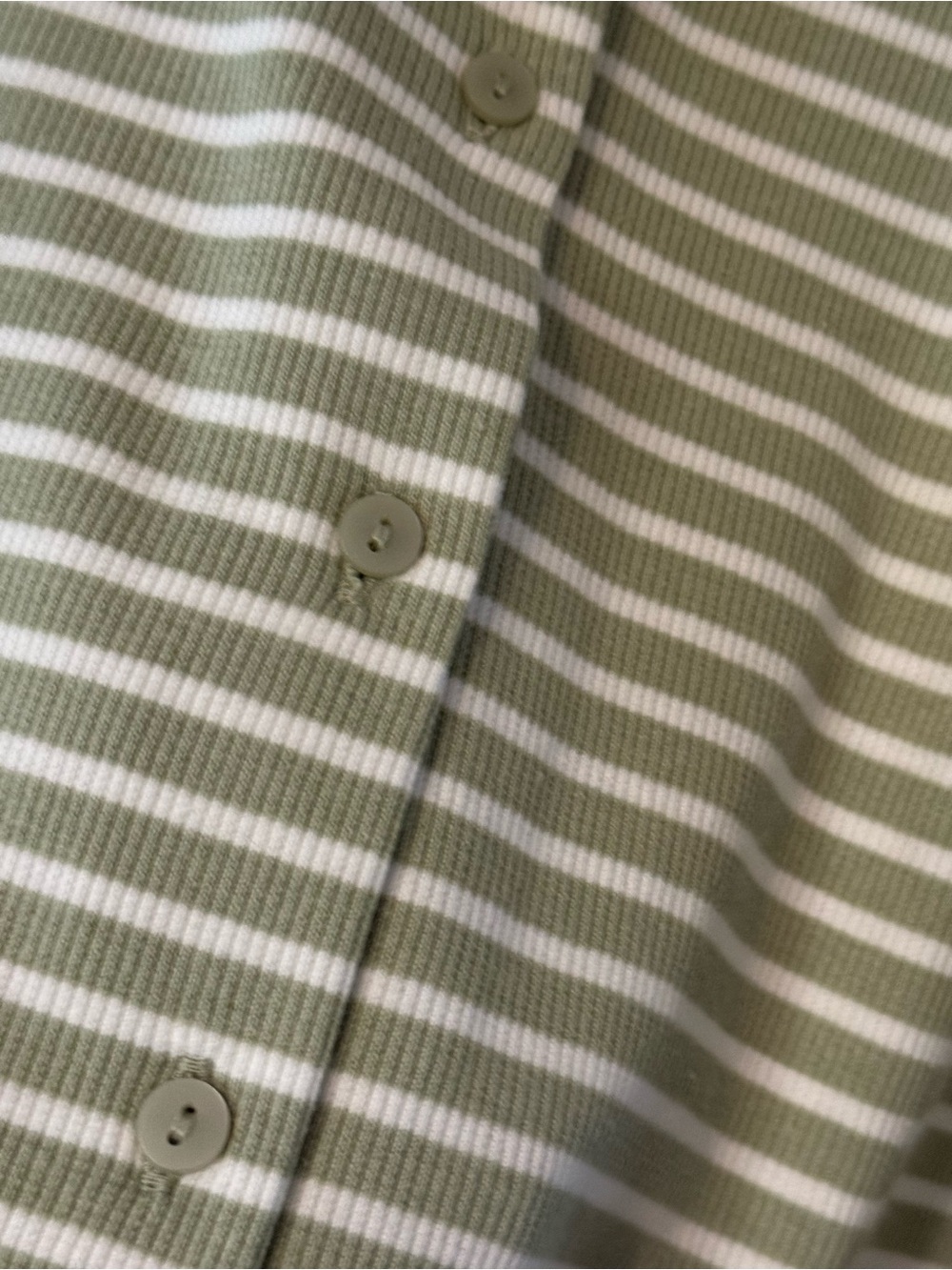 LOFT Striped Scalloped Ribbed Cardigan Brushed Sage Size XL NWT MSRP $60 - Picture 9 of 12